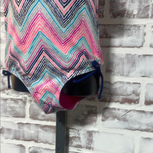 Limited Too Multicolor Chevron Kids Swim One Piece - Picture 3 of 6